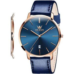 OLEVS Mens Watches Minimalist Ultra Thin Fashion Casual Analog Quartz Date